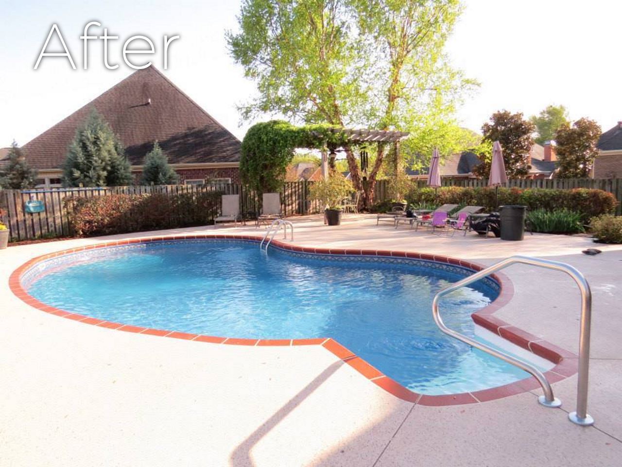After: liner replacement for kidney pool
